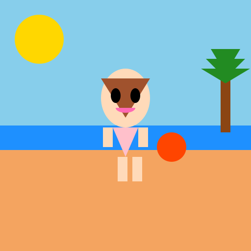 Brooke Monk at a Cartoon Beach Party - DrawGPT