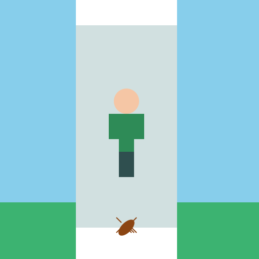Man and Cockroach Contemplating the Great Outdoors - DrawGPT