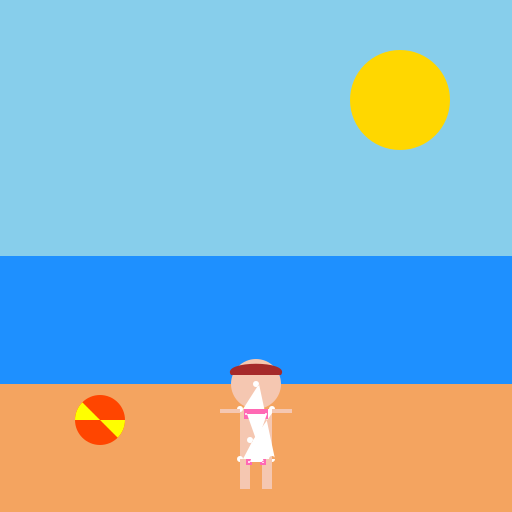 Beach Day with Strategic Sunblock - DrawGPT