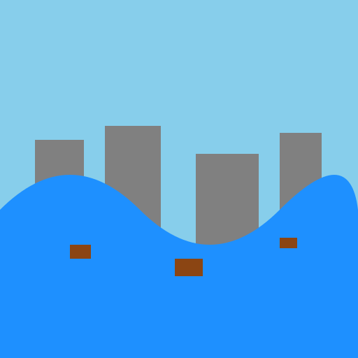 Giant Tsunami Destroying New York City - DrawGPT