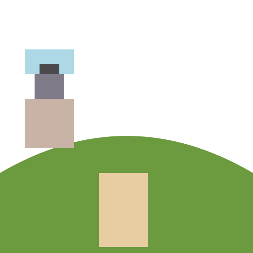 A Majestic Fantasy Castle on a Grassy Hillside - DrawGPT