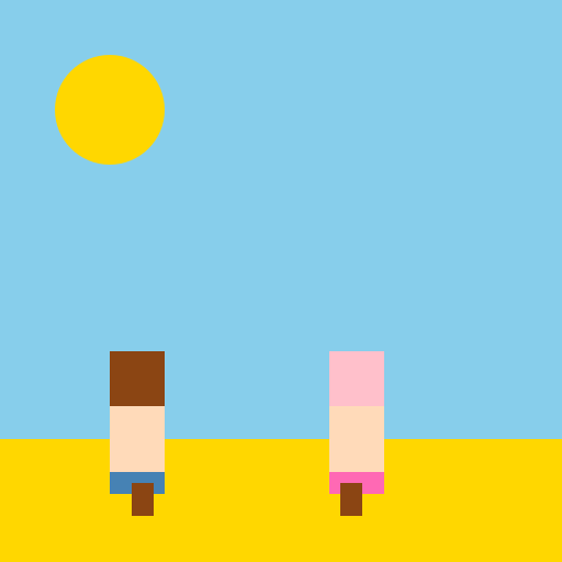 Handsome Guys and Beautiful Girls Enjoying Coffee Frappe on the Beach - DrawGPT
