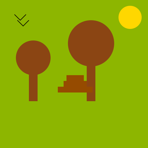Park with trees, grass, and a bench - DrawGPT