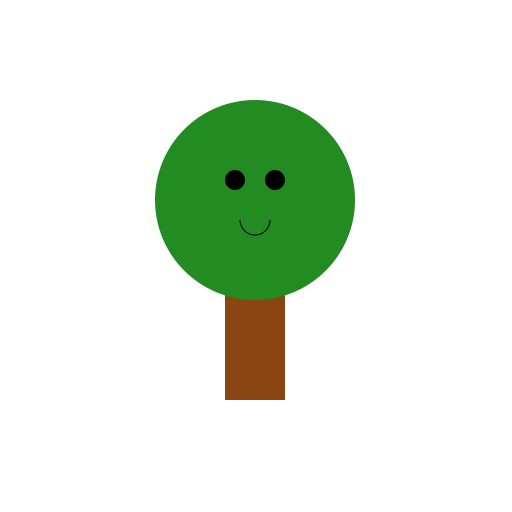 Tree with a cute face - DrawGPT