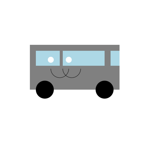 Grey Ford Transit Bus Cartoon - DrawGPT