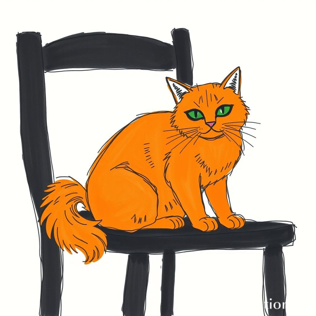 Picasso Cat on Chair - DrawGPT