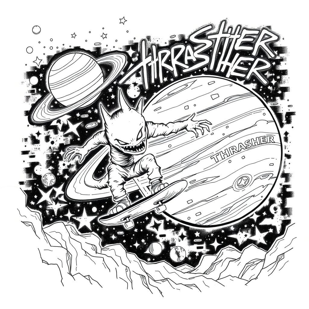 Cosmic Skate Creature - DrawGPT