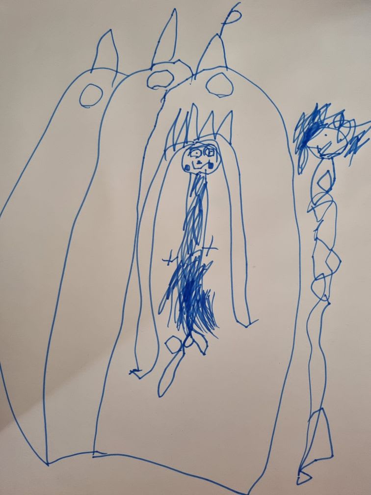 Princess and Dinosaur Drawing - DrawGPT