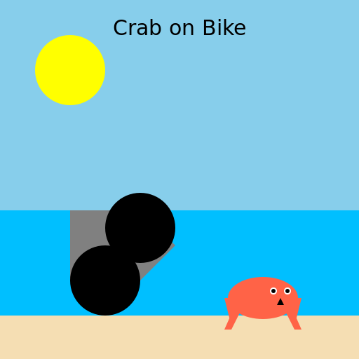 Crab on Bike - AI Prompt #20298 - DrawGPT