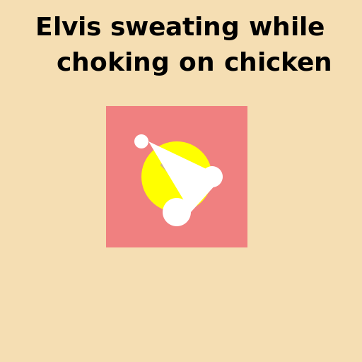 Elvis choking on chicken while sweating - AI Prompt #20469 - DrawGPT