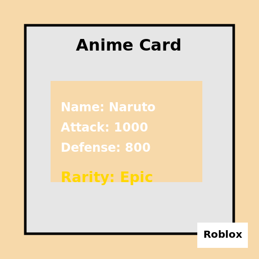 Anime Card Roblox Game - AI Prompt #20731 - DrawGPT