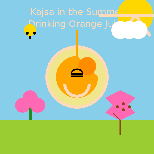 Kajsa in the Summer Drinking Orange Juice - AI Prompt #20734 - DrawGPT