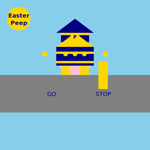 Easter Peep Directing Traffic - AI Prompt #20958 - DrawGPT