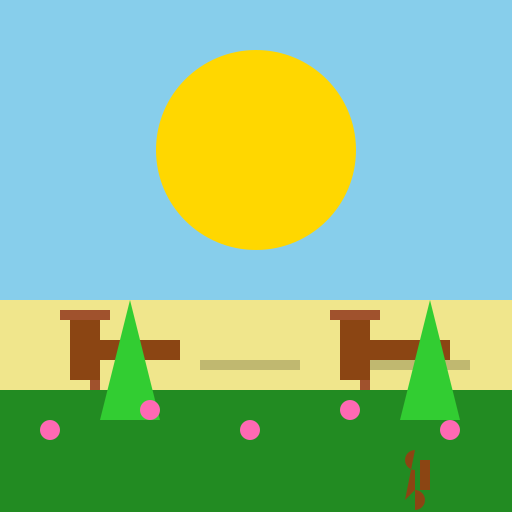Small Park with Benches and Desert Landscaping - AI Prompt #21414 - DrawGPT