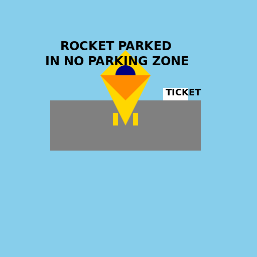 Rocket in a Parking Lot - AI Prompt #21686 - DrawGPT
