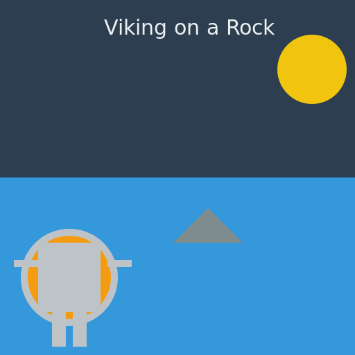 Viking on a Rock overlooking the Sea - AI Prompt #21749 - DrawGPT