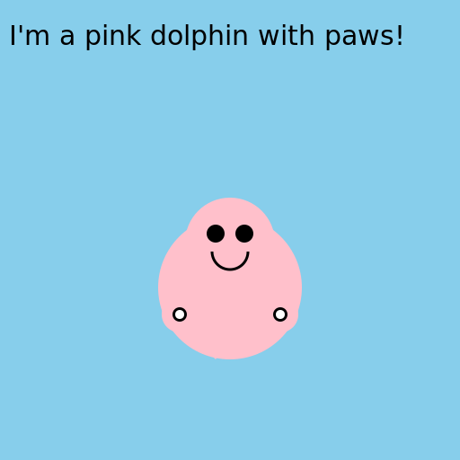 Pink Dolphin with Paws - AI Prompt #21945 - DrawGPT