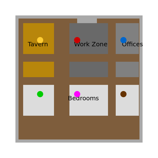 Dwarf Fortress Fort Layout with Tavern, Work Zone, Offices, and Bedrooms - AI Prompt #21965 - DrawGPT