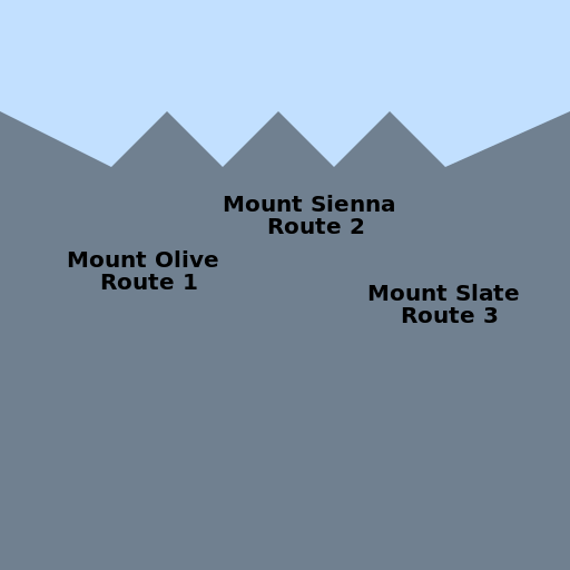 Mountain Map with Route Names - AI Prompt #22445 - DrawGPT