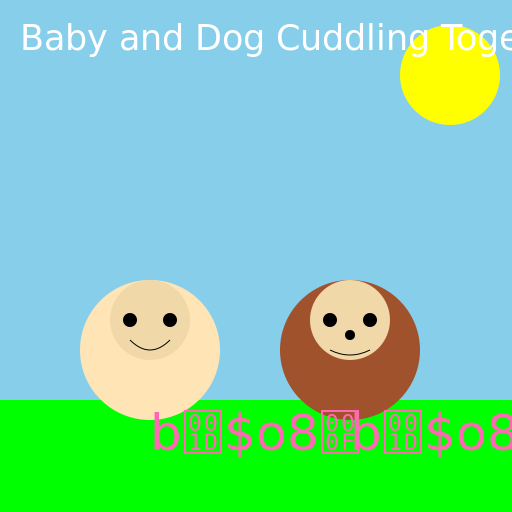 Baby and dog cuddling together - DrawGPT