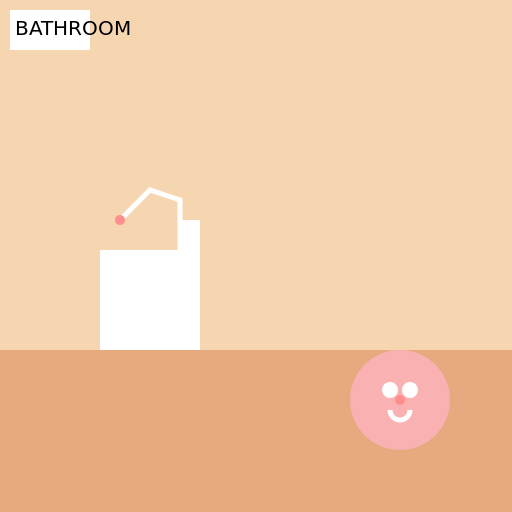 Kitschy Cat Bathroom Scene - DrawGPT