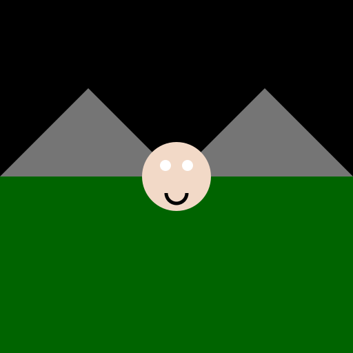 A Man in the Dark Forest with Mountains in the Background - DrawGPT