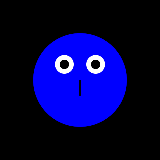 Sad Blue Lumalee on Black Background - DrawGPT