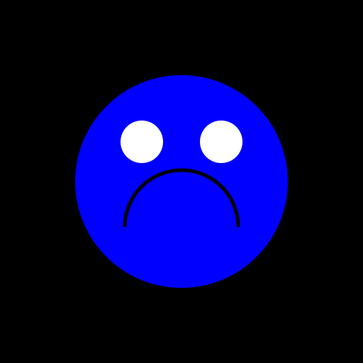 Blue Luma (Mario Galaxy) sad face black background - DrawGPT