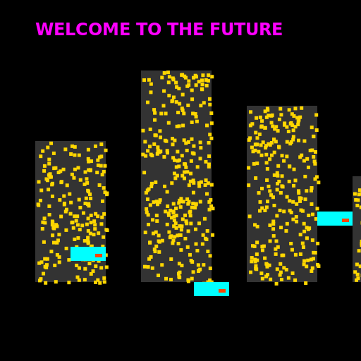 21st century - A canvas drawing of a futuristic city skyline with flying cars and neon lights! - DrawGPT