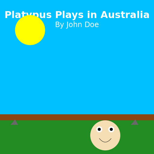 Platypus Playing in an Australian River Book Cover - DrawGPT