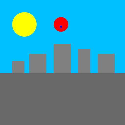 Superman flying through a city - DrawGPT