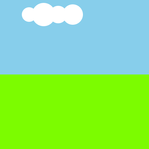 Bright Sky with a Few Clouds and Some Green Floor - DrawGPT