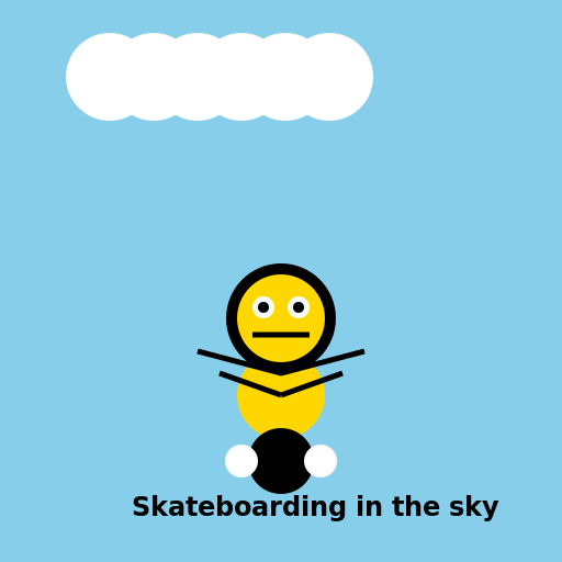 Boy on a skateboard in the sky - DrawGPT