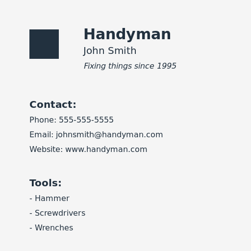 Handyman Business Card - DrawGPT