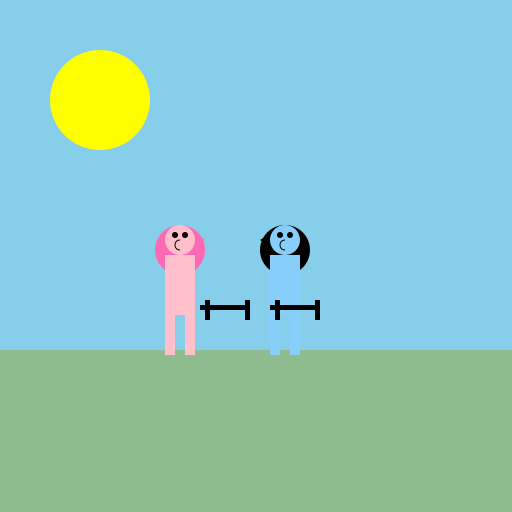 Boy and girl cycling uphill - DrawGPT