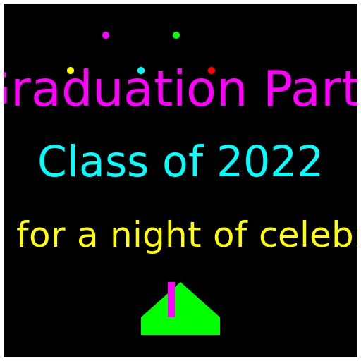 Neon Graduation Invite Cards - DrawGPT