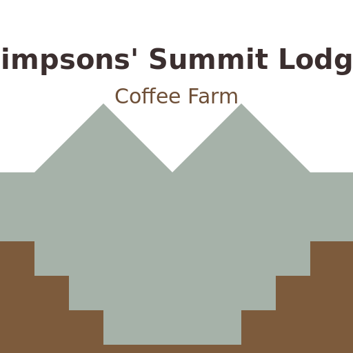 Simpsons' Summit Lodge logo featuring a mountain silhouette and coffee plants - DrawGPT