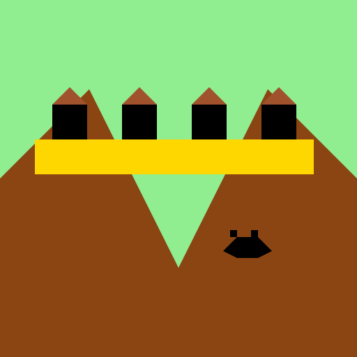 Ogre on Hillside Attacking Knights on Horseback - DrawGPT