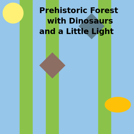 A Prehistoric Forest with Dinosaurs and a Little Light - DrawGPT