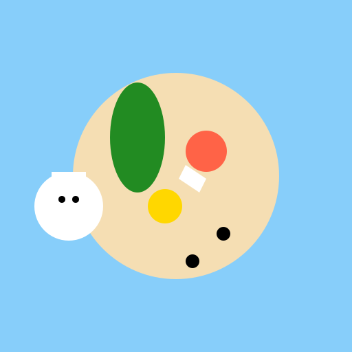 Greek waiter with a xoriatiki salad - DrawGPT