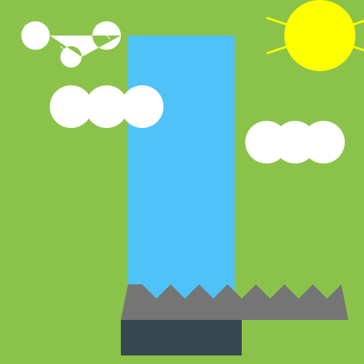 Waterfall in a Swiss forest with chirping birds - DrawGPT