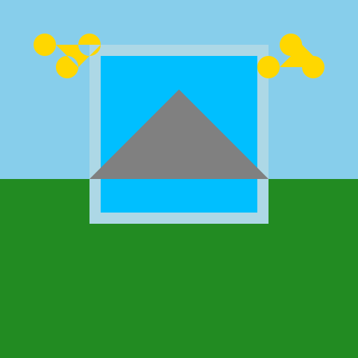 Scenery of a waterfall in a forest with a lot of birds chirping in Switzerland - DrawGPT