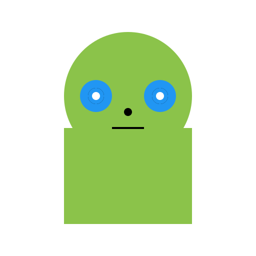 Green Cow with Blue Bug Eyes - DrawGPT