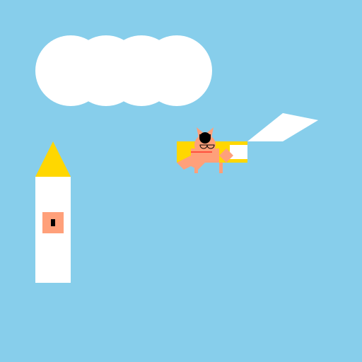 Cat flying a plane - DrawGPT