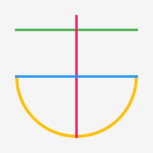 Half Circle and Lines Composition - DrawGPT