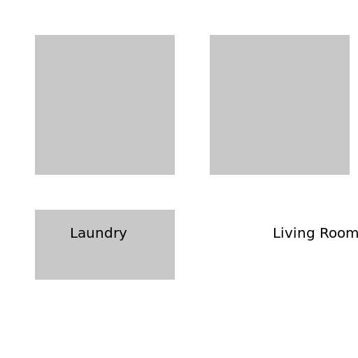 Two Bedroom, One Bath with Laundry and Living Room - DrawGPT