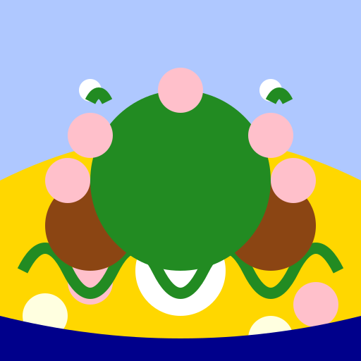 A Girl Walking in a Shimmering Gold Field with Nature Around Her and Big Waves Beside Her - DrawGPT