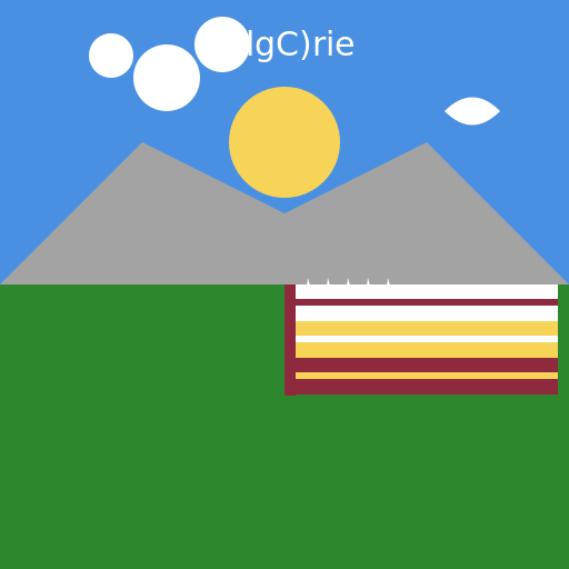 Algerie - A beautiful landscape of Algeria with the national flag waving in the wind - DrawGPT