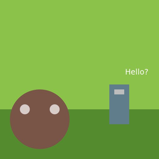 Little Grizzly Bear Finds a Phone in a Pasture - DrawGPT