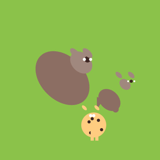 Grizzly Bear and Fawn in a Grass Field - DrawGPT